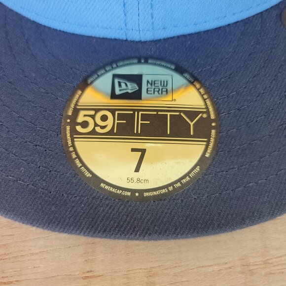 Los Angeles Chargers NFL New Era 59Fifty Fitted 7 Two Tone Blue Hat Cap - Picture 8 of 8